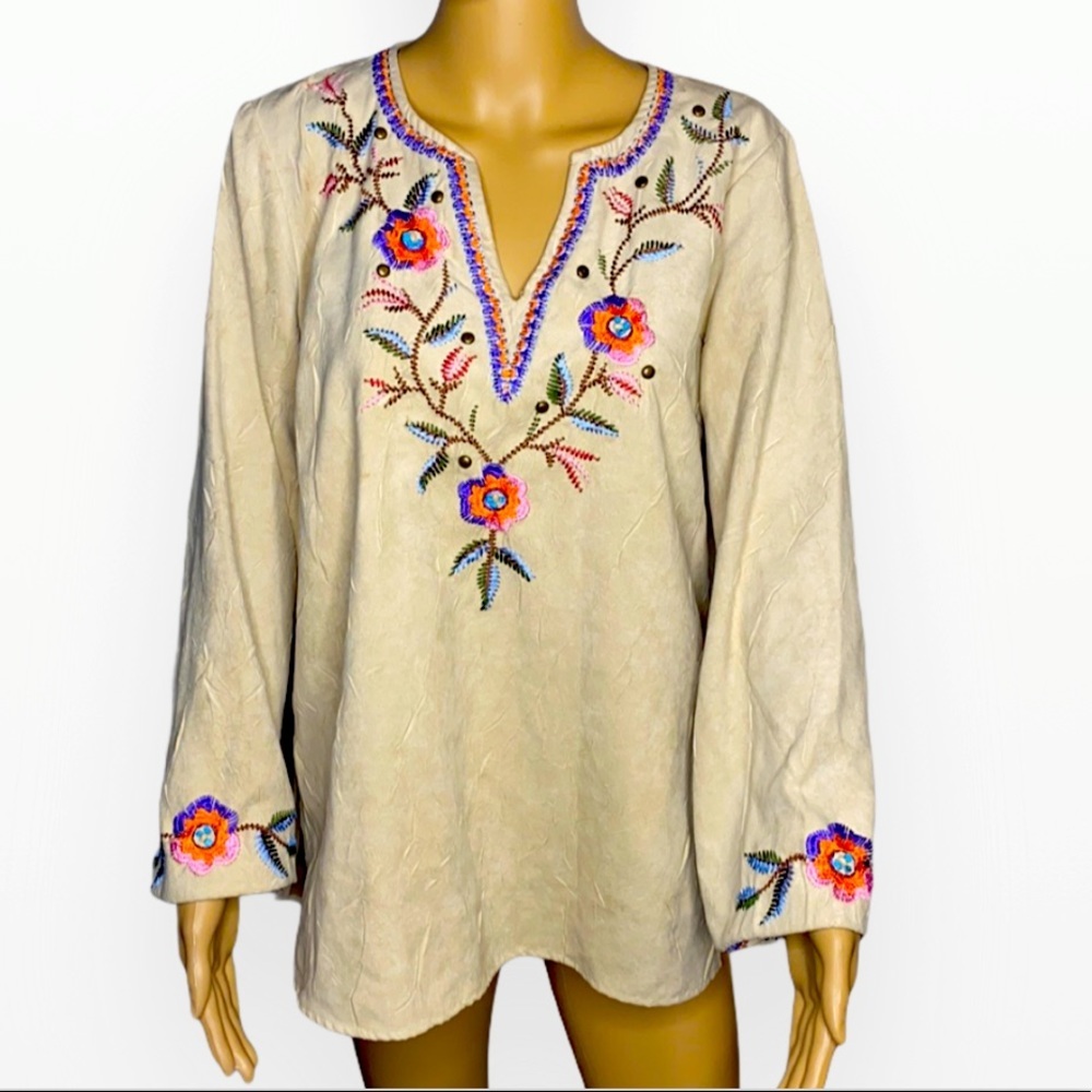 Vintage Tantrums Embroidery Tunic Sz L